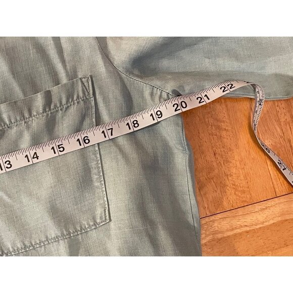 Cloth & Stone Anthropologie Tencel Blue Button Down Belted Dress Sz M - Picture 8 of 12